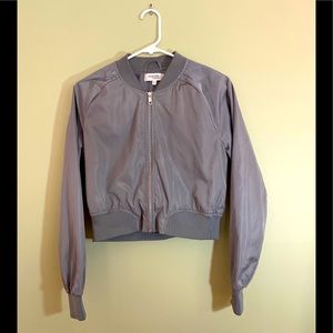 Charlotte Russe Gray Bomber Jacket Size Medium